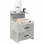Mesa de cabeceira com 2 gavetas cinza concreto 40x36,5x62 cm