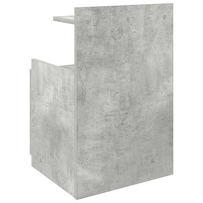 Mesas de cabeceira 2 peças com 2 gavetas cinza concreto 40x36,5x62 cm
