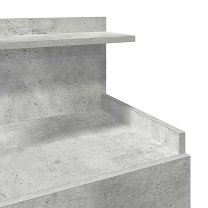 Mesas de cabeceira 2 peças com 2 gavetas cinza concreto 40x36,5x62 cm