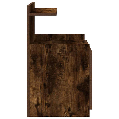 Mesa de cabeceira com 2 gavetas carvalho fumado 40x36,5x62 cm
