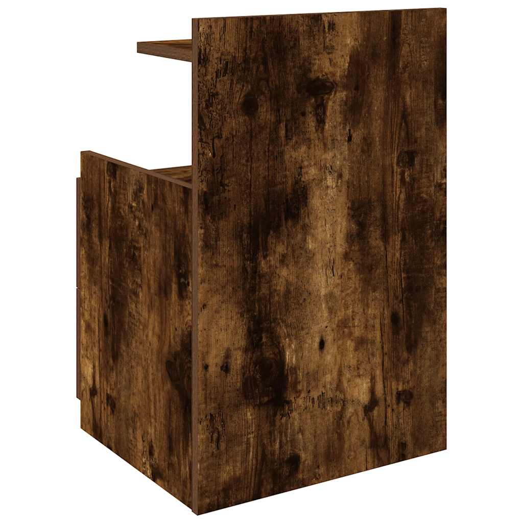 Mesa de cabeceira com 2 gavetas carvalho fumado 40x36,5x62 cm
