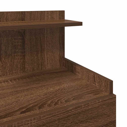Mesa de cabeceira com 2 gavetas carvalho castanho 40x36,5x62 cm
