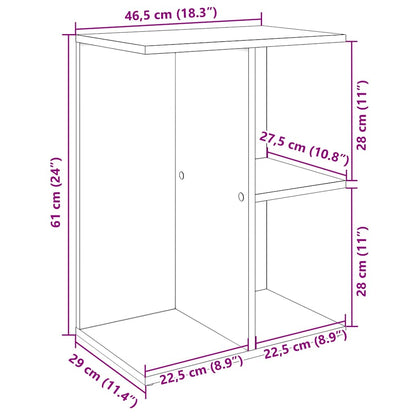Mesa cabeceira 46,5x29x61 cm derivados madeira cinzento sonoma