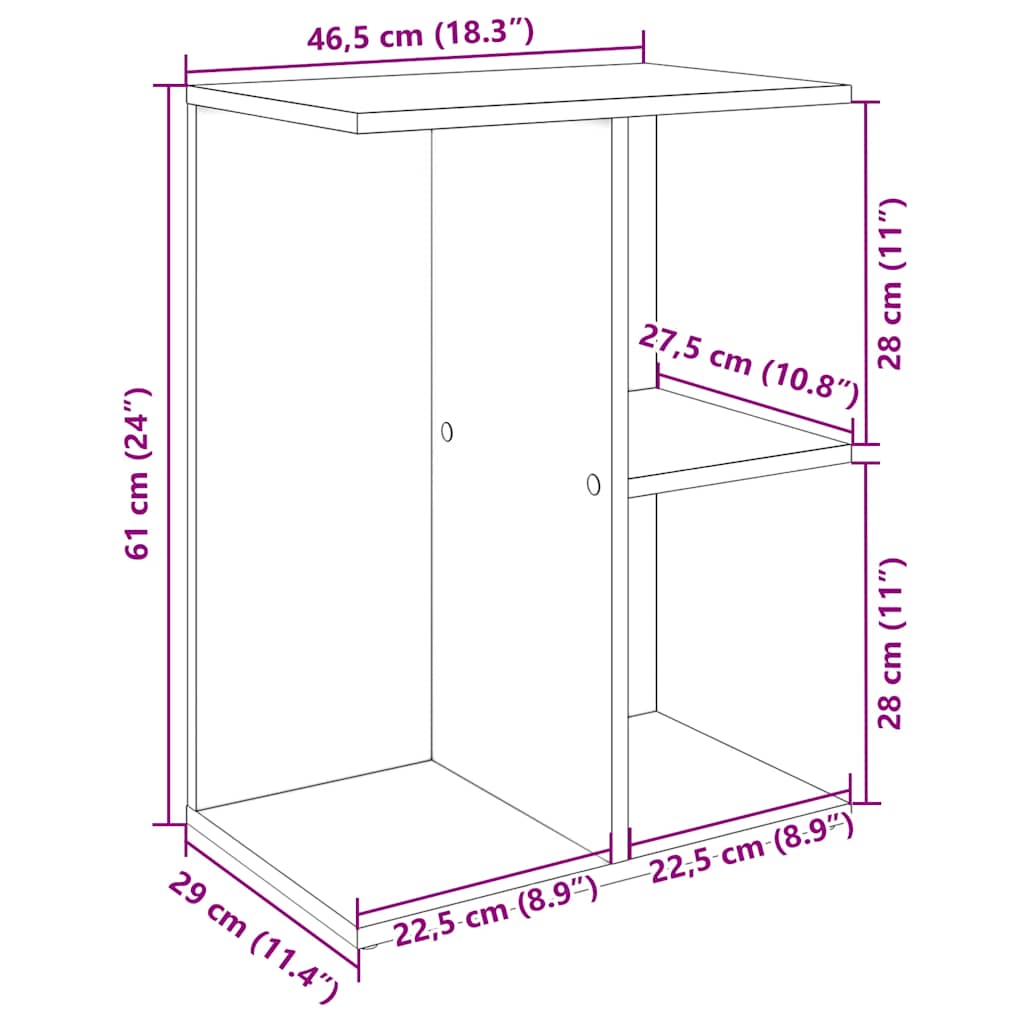 Mesas cabeceira 2 pcs 46,5x29x61cm deriv. madeira madeira velha