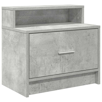 Mesas de cabeceira com gaveta 2 pcs 51x31x47cm cinzento cimento