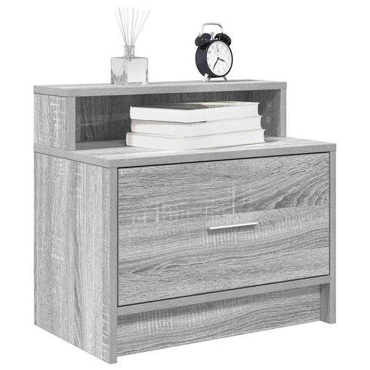 Mesas de cabeceira com gaveta 2 pcs 51x31x47 cm cinzento sonoma