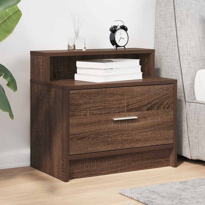 Mesa de cabeceira com gaveta 51x31x47 cm carvalho castanho