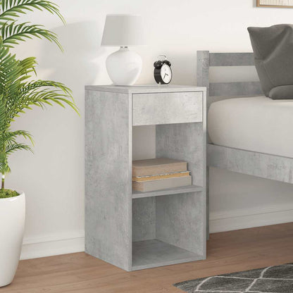 Mesa de cabeceira com gaveta 35x34x66,5 cm cinzento cimento