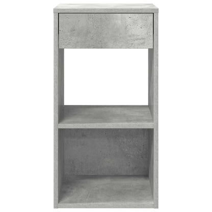 Mesa de cabeceira com gaveta 35x34x66,5 cm cinzento cimento