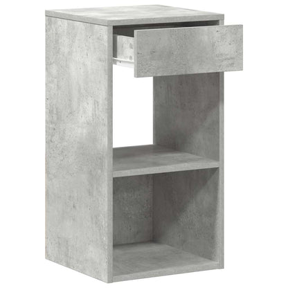 Mesa de cabeceira com gaveta 35x34x66,5 cm cinzento cimento