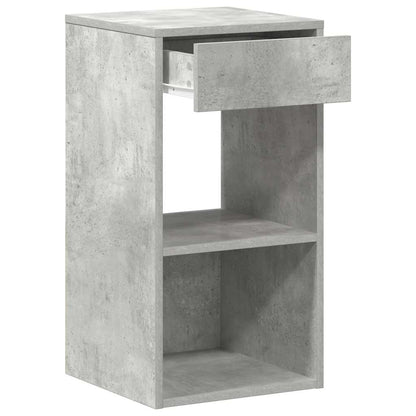 Mesas de cabeceira c/ gaveta 2pcs 35x34x66,5cm cinzento cimento