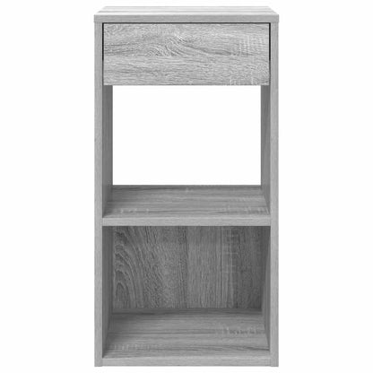 Mesa de cabeceira com gaveta 35x34x66,5 cm cinzento sonoma
