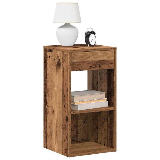 Mesas de cabeceira com gaveta 2 pcs 35x34x66,5 cm madeira velha