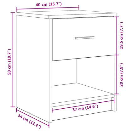 Mesas de cabeceira 2 pcs com gaveta 40x34x50 cm preto