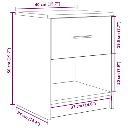 Mesa de cabeceira com gaveta 40x34x50 cm cinzento cimento