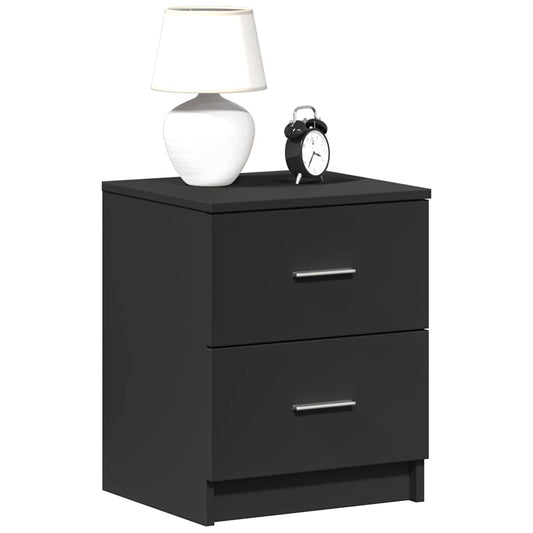 Mesas de cabeceira 2 pcs com 2 gavetas 40x36x50 cm preto