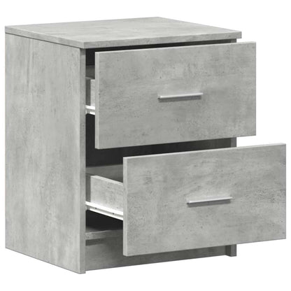 Mesa de cabeceira com 2 gavetas 40x36x50 cm cinzento cimento