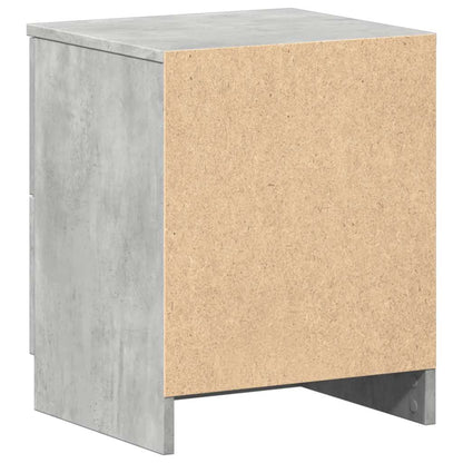 Mesa de cabeceira com 2 gavetas 40x36x50 cm cinzento cimento