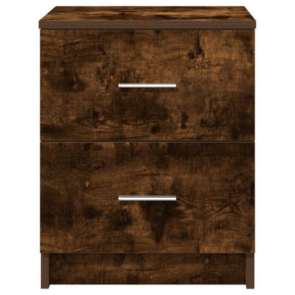 Mesas cabeceira 2pcs com 2gavetas 40x36x50 cm carvalho fumado