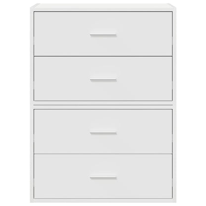 Armários c/ 2 gavetas 2 pcs 60x31x40cm derivados madeira branco