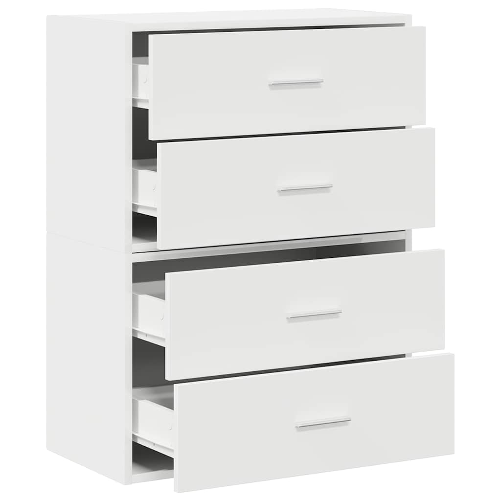 Armários c/ 2 gavetas 2 pcs 60x31x40cm derivados madeira branco