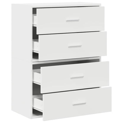 Armários c/ 2 gavetas 2 pcs 60x31x40cm derivados madeira branco