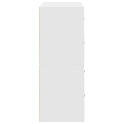 Armários c/ 2 gavetas 2 pcs 60x31x40cm derivados madeira branco