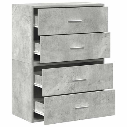 Armários com 2 gavetas 2 pcs 60x31x40 cm cinzento betão