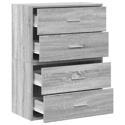 Armários c/ 2 gavetas 2 pcs 60x31x40cm derivados madeira
