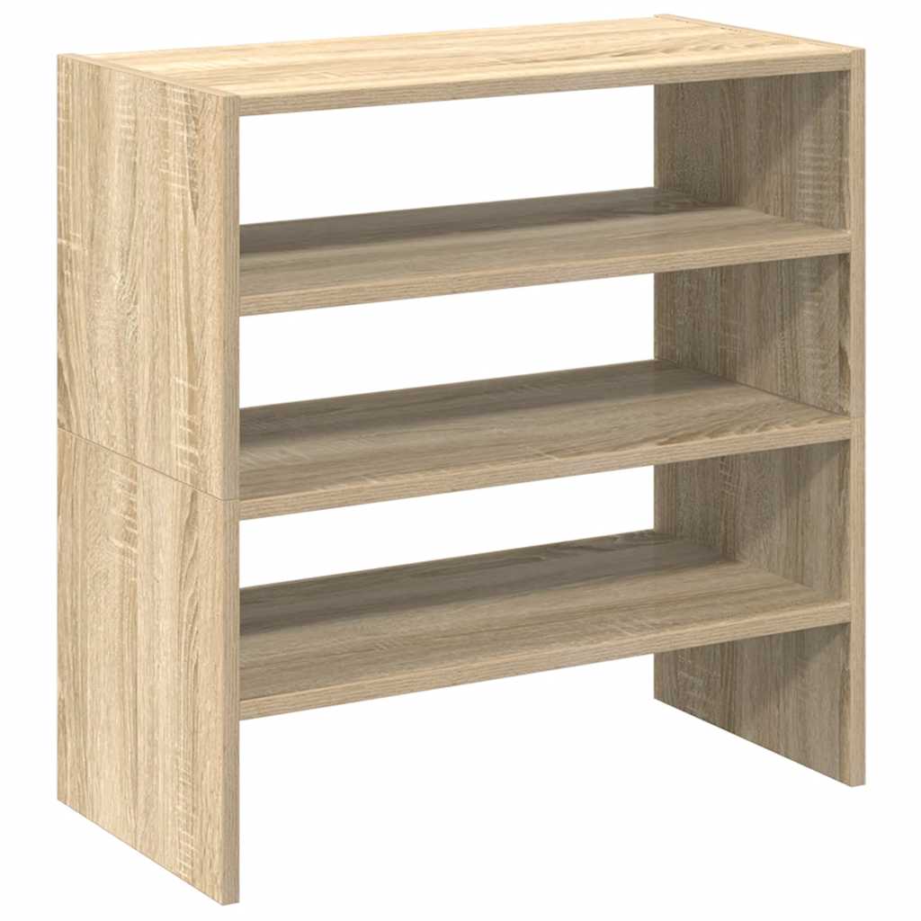 Sapateiras 2 pcs empilháveis 60x30x30,5 cm carvalho sonoma