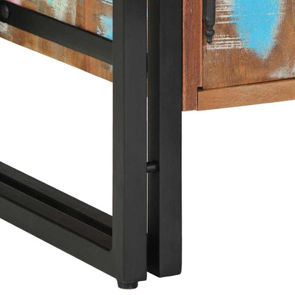 Armário para Sapatos com porta Preto Madeira recuperada maciça