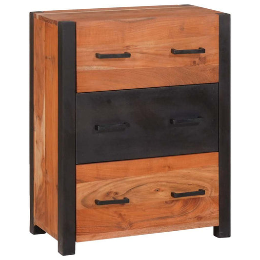 Buffet 3 pcs Castanho 110 x 30 x 75 cm Madeira de acácia maciça