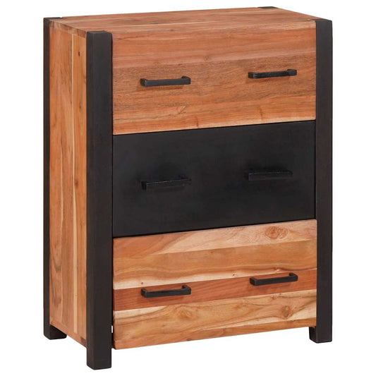 Buffet 3 pcs Castanho 55 x 30 x 75 cm Madeira de acácia maciça