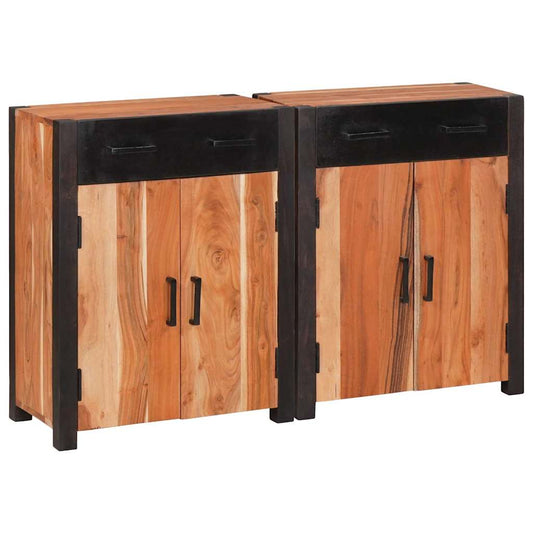 Buffet 2 pcs Castanho 110 x 30 x 75 cm Madeira de acácia maciça