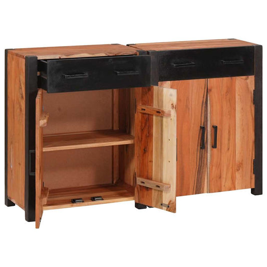 Buffet 2 pcs Castanho 110 x 30 x 75 cm Madeira de acácia maciça