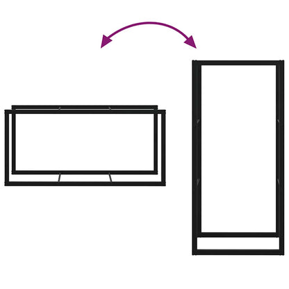 Suporte para lenha 55x30x116 cm aço preto