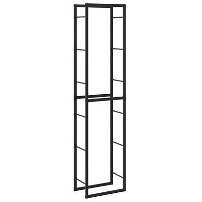 Suporte para lenha 50x30x209 cm aço preto