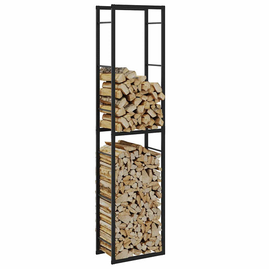 Suporte para lenha 50x30x209 cm aço preto