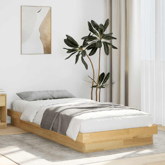 Estrutura de cama sem colchão 80x200 cm Madeira maciça carvalho