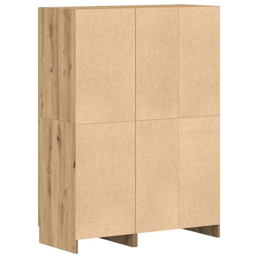 2pcs armário de cozinha conj. deriv. madeira carvalho artisiano