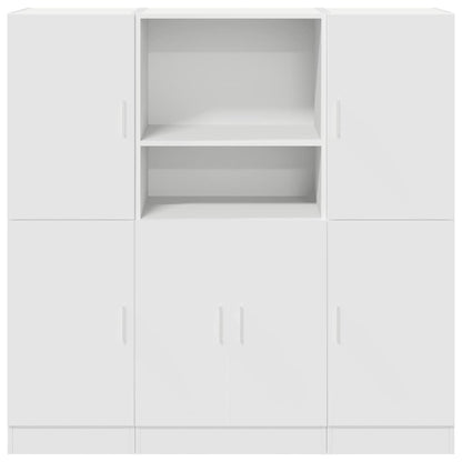 3 pcs armário de cozinha conjunto derivados de madeira branco