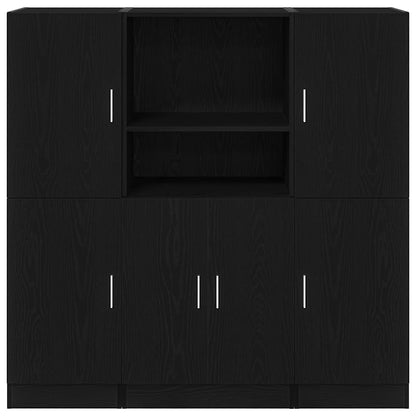 3 pcs armário de cozinha conjunto derivados de madeira preto