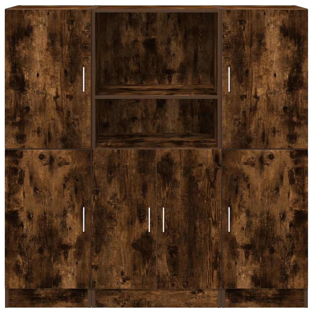 3pcs armário de cozinha conjunto deriv. madeira carvalho fumado