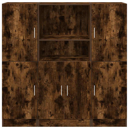 3pcs armário de cozinha conjunto deriv. madeira carvalho fumado