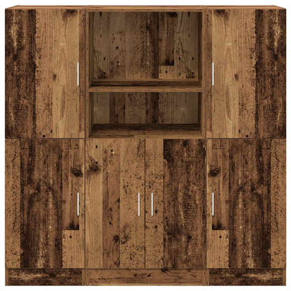 3 pcs armário de cozinha conjunto deriv. madeira madeira velha