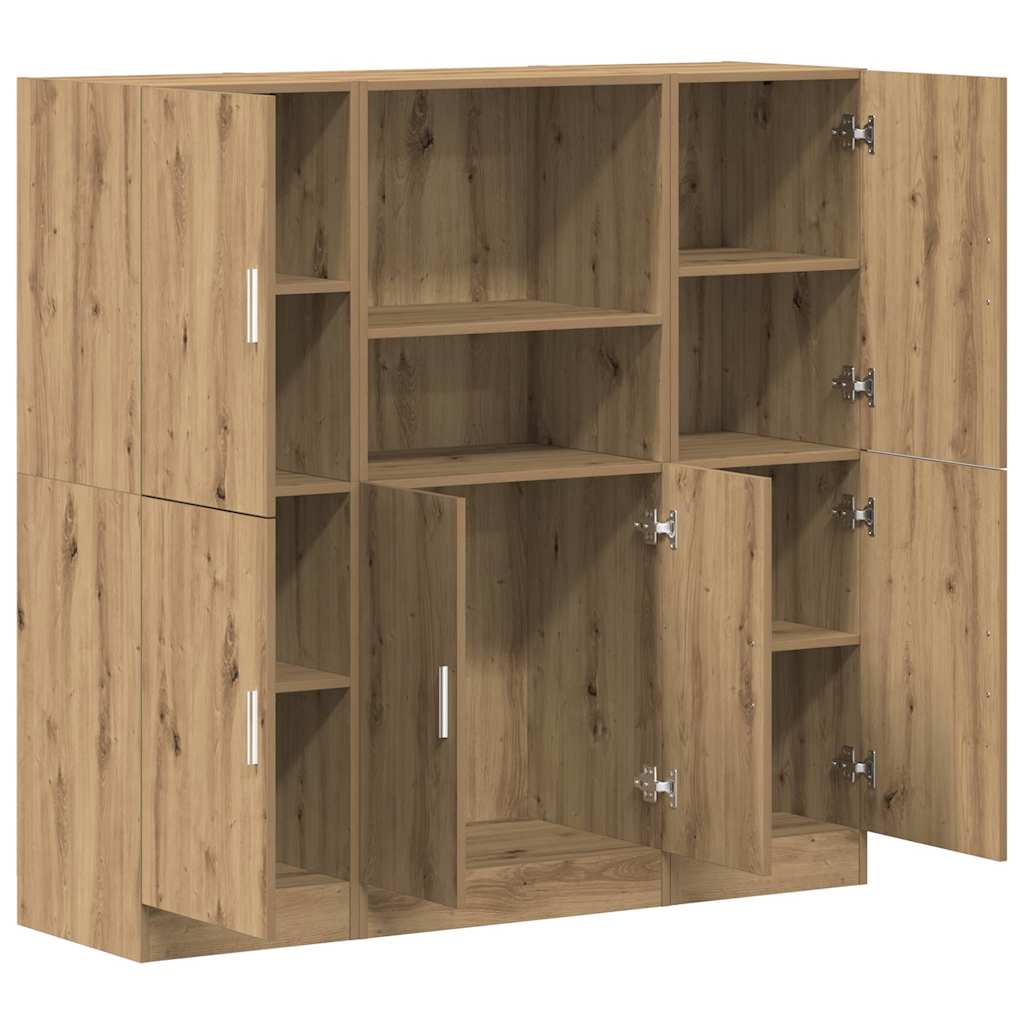 3pcs armário de cozinha conj. deriv. madeira carvalho artisiano