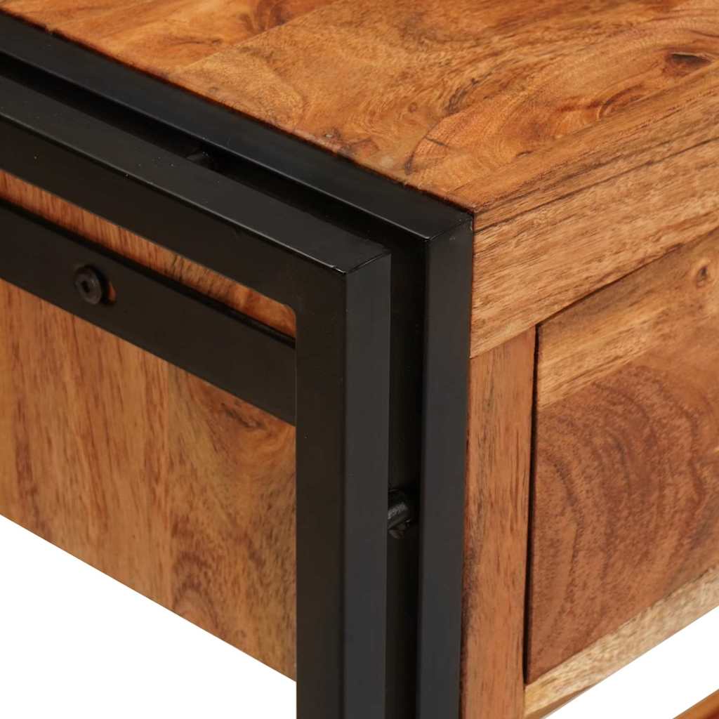 Mesas consola 2 pcs Castanho Madeira de Acácia Sólida