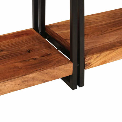 Mesas consola 2 pcs Castanho Madeira de Acácia Sólida