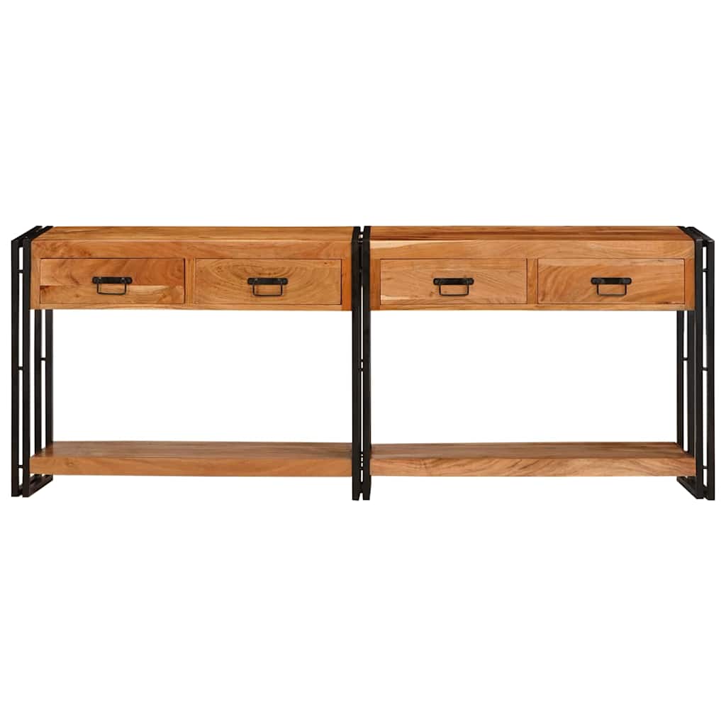 Mesas consola Outros 2 pcs Castanho Madeira de acácia maciça