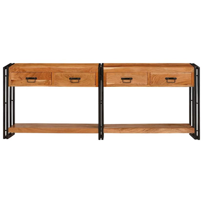 Mesas consola Outros 2 pcs Castanho Madeira de acácia maciça